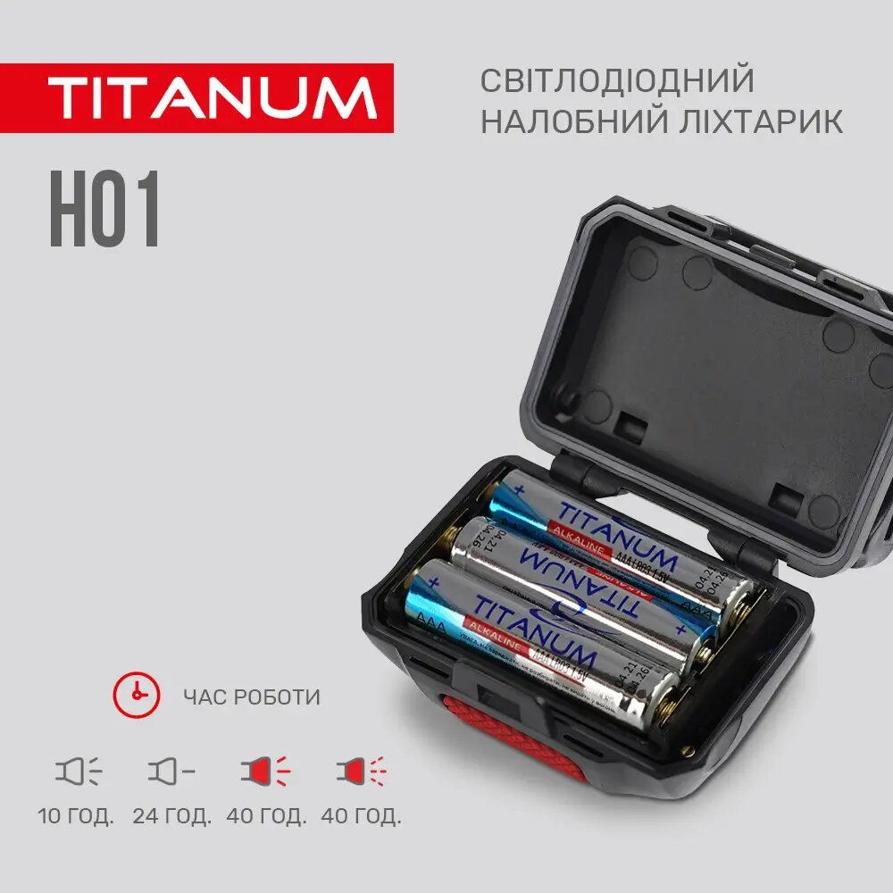 Ліхтар налобний TITANUM TLF-H01 100Lm Фото 2